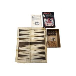 Vintage  Jumbo Backgammon Wool  Rug, Board Checkers,  Dice Doubling Cube